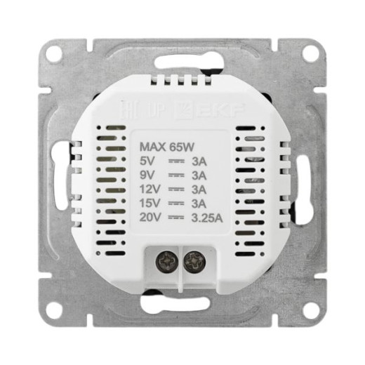 Механизм розетки USB-С, быстрая, чёрная Эпика EKF