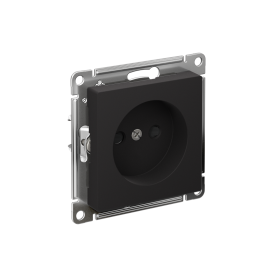 Systeme Electric AtlasDesign Карбон Розетка без заземления со шторками, 16А, мех., быстрозажим. клем.