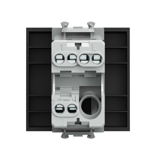 Переключатель одноклавишный модульный, Avanti, черный матовый, 2 модуля