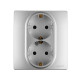 Розетка двойная с заземлением - Legrand Inspiria - со шторками в сборе 16А 250В безвинтовые зажимы - алюминий
