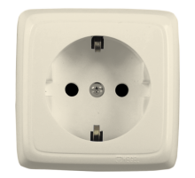 Hegel Альфа наруж Слоновая кость РА16-116-01 Розетка с/з, со шторками, с монт. пластиной