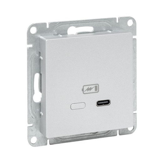 Механизм розетки USB-С, быстрая, алюминий Эпика EKF