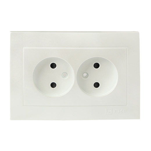 Валенсия лицевая панель розетка 2-местной б/з 10А жемчуг с защ. штор. EKF PROxima