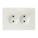 Валенсия лицевая панель розетка 2-местной б/з 10А жемчуг с защ. штор. EKF PROxima