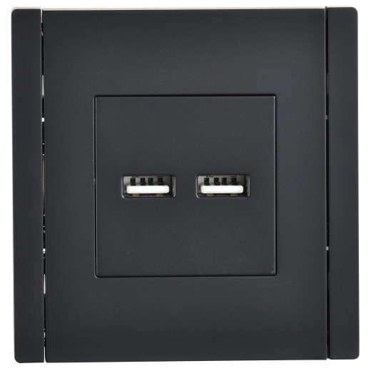 FORTE&PIANO Роз. USB A+A 3,1А FP149 чер. IEK