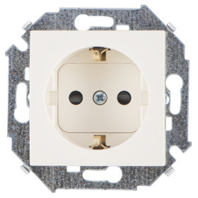 Simon 15 Бежевая Розетка с/з, со шторками, 16А, 250В, винт.зажим