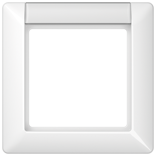 Рамка 1-кратная для вертикальной и горизонтальной установки с полем для надписи, белая