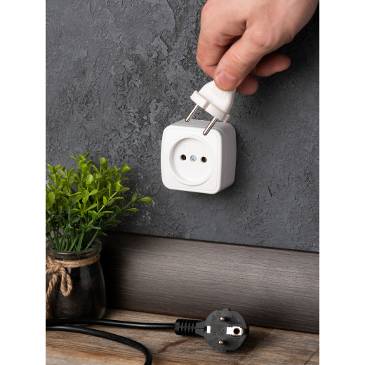 Минск Розетка 1-местная ОП 10А без заземления белая EKF Basic