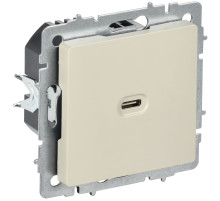 IEK BRITE Роз. USB C 65Вт высокоскор. зар. РЮ12-1-БрКр беж.