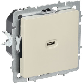 IEK BRITE Роз. USB C 65Вт высокоскор. зар. РЮ12-1-БрКр беж.