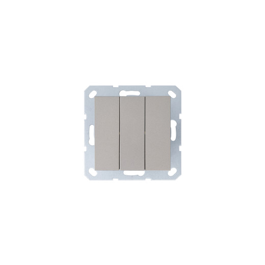 Выключатель трехклавишный 10A 250V~с накладкой, цвет шампань