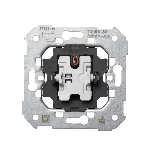 Simon Мех Выключатель кнопочный с подсветкой