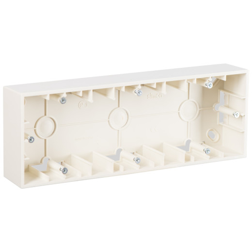 Simon 15 Бежевый Коробка для наружного монтажа, трёхпостовая