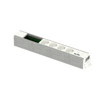 Schneider Electric US+ Блок 4хРозетка (2К+З) + 2xUSB A/C + место (45х90) под VDI БЕЛЫЙ/СЕРАЯ ТКАНЬ