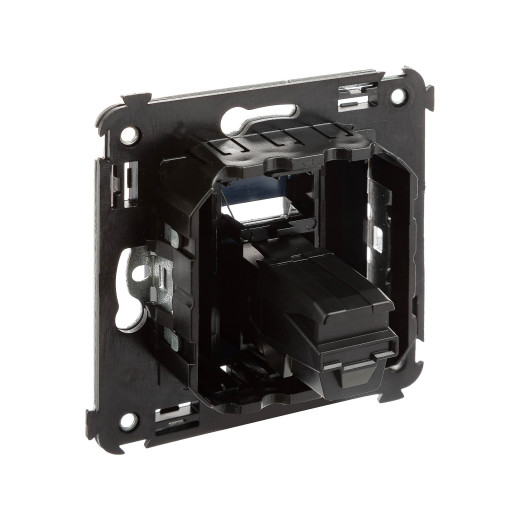 HDMI розетка одинарная в стену, тип А-А, Avanti, черный квадрат