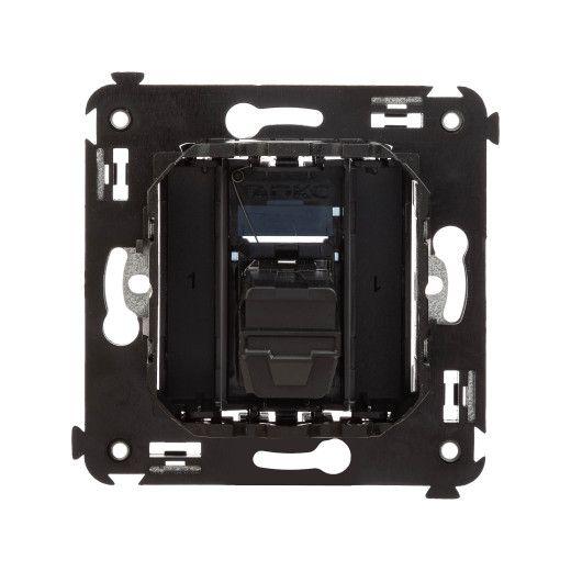 USB 2.0 розетка одинарная в стену, тип А-А, Avanti, черный квадрат