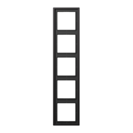 Рамка для вертикальной и горизонтальной установки, 5 постов, металл, dark, Aluminium