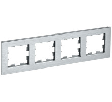 IEK BRITE DECOR Алюминий металл Рамка 4-м РУ-4-1-БрА