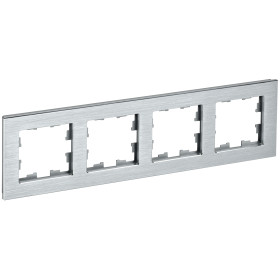 IEK BRITE DECOR Алюминий металл Рамка 4-м РУ-4-1-БрА