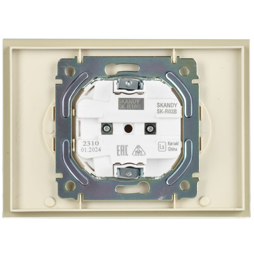 SKANDY Роз. 2-я без з/к/ш стекло 10А SK-R03B беж. IEK