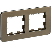 IEK BRITE DECOR Латунь металл. скругл.угол Рамка 2-м РУ-2-1-Бр RE