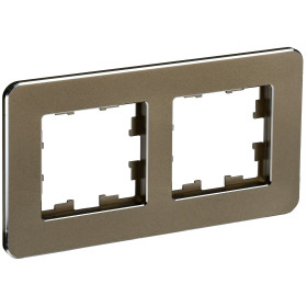 IEK BRITE DECOR Латунь металл. скругл.угол Рамка 2-м РУ-2-1-Бр RE