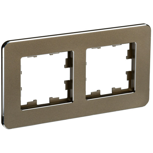 BRITE Рамка 2-мест. РУ-2-1-Бр металл латунь RE IEK