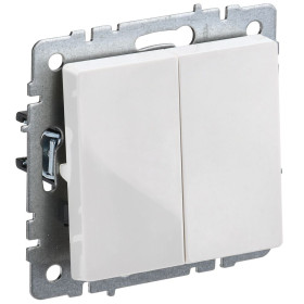 IEK BRITE BASE Белый Выключ. 2-кл прох 10А ВС10-2-6-БрБ