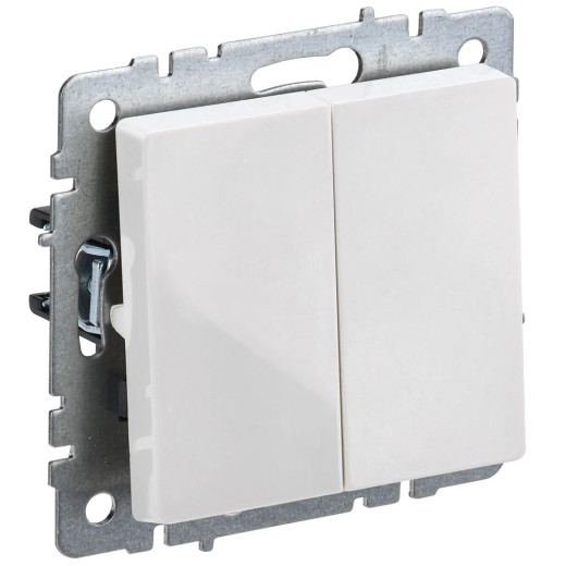 BRITE Выключ. 2-кл. прох. 10А ВС10-2-6-БрБ бел. IEK