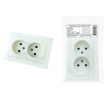TDM Розетка двойная 2П 10А 250В белая 