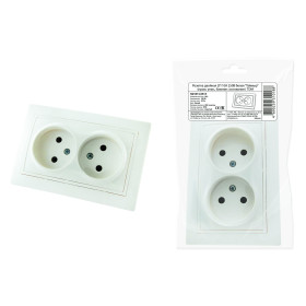 TDM Розетка двойная 2П 10А 250В белая 