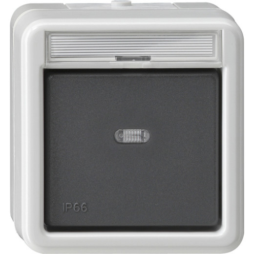 Кнопочный выключатель с полем для надписи IP66