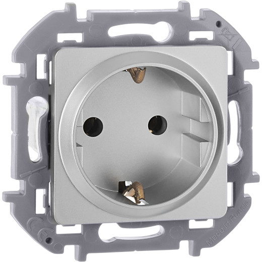 Розетка с заземлением - Legrand/Daccord Inspiria - без шторок 16А 250В винтовые зажимы - алюминий
