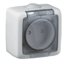 Hegel Альфа IP44 наруж Белая РА16-201 Розетка, брызгозащищенная