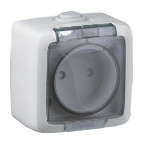Hegel Альфа IP44 наруж Белая РА16-201 Розетка, брызгозащищенная