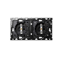 Simon 100 Кит 2 поста механизм 2 розетки Schuko с з/у USB SC 2.1А + суппорт