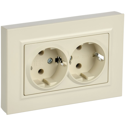 BRITE Роз 2-я с з/к без з/ш пл 16А сб РСПл12-3-БрКр беж IEK