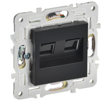 IEK SKANDY Черный Розетка компьютерная двойная RJ45 кат.6 SK-K04Bl