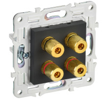 IEK SKANDY Графит Аудиорозетка 4-ая SK-A01G