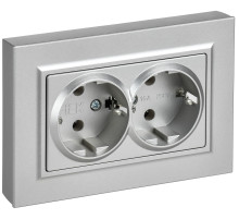 IEK BRITE Роз 2-я с з/к без з/ш пл 16А в сб РСПл12-3-БрА алю