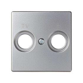 Simon 82 Алюминий Накладка розетки TV 1-ая (символ R-TV)