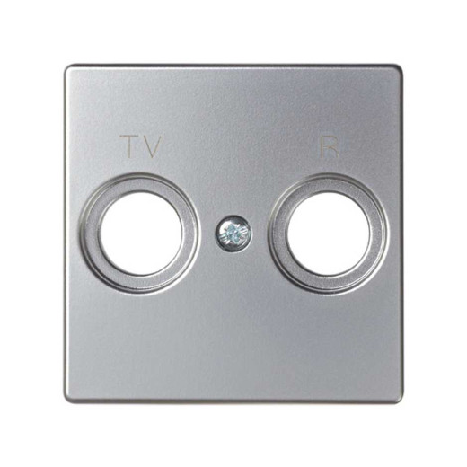 Simon 82 Алюминий Накладка розетки TV 1-ая (символ R-TV)