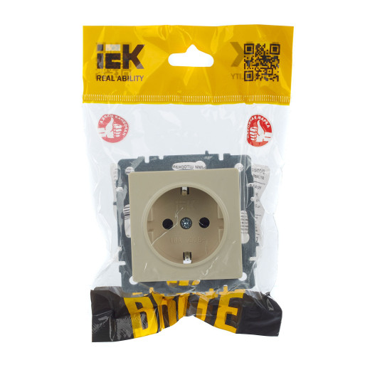 BRITE Роз. с з/к/ш 16А РС14-1-0-БрКр беж. IEK