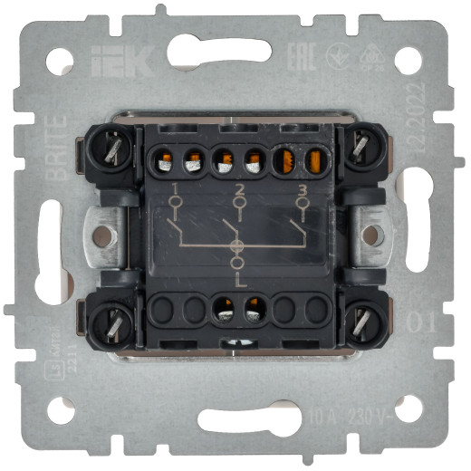BRITE Выключ. 3-кл. 10А ВС10-3-0-БрБ бел.