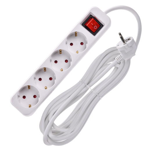 UMA Удлинитель У04К 4 места 5м 3х1,5мм2 16А бел. IEK