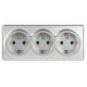 Розетка ЭРА Эксперт 11-2208-03 тройная с заземлением 3х2P+E Schuko IP20 16A-250В ОУ алюминий