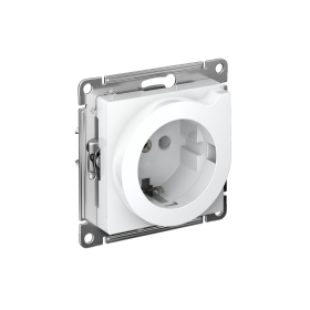 Systeme Electric AtlasDesign Белый Розетка с заземлением со шторками с выталк., 16А,мех., быстрозажим. клем.