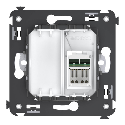 Компьютерная розетка RJ-45 в стену, кат.5e одинарная, Avanti, белое облако