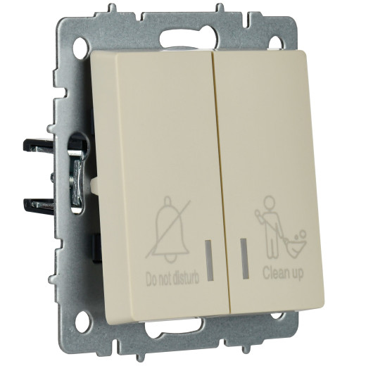 BRITE Выключ. 2-кл. с инд. отел. 10А ВС10-2-9-БрКр беж. IEK