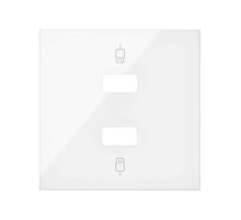 Simon 100 Белый глянец Накладка розетки 2xUSB